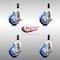 Service Caster 4 Inch 316SS Blue Poly Swivel 3/4 Inch Expanding Stem Caster Set Brake SCC SCC-SS316EX20S414-PPUB-BLUE-TLB-34-4 - alternate 3
